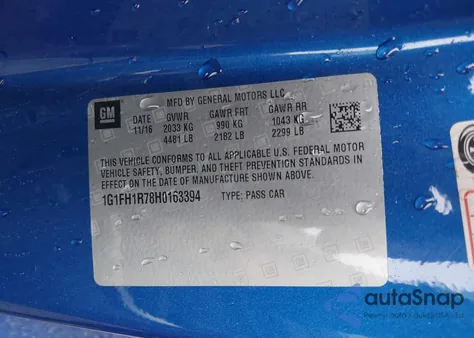 2017 Chevrolet Camaro 2Ss z USA, uszkodzony, nr VIN 1G1FH1R78H0163394